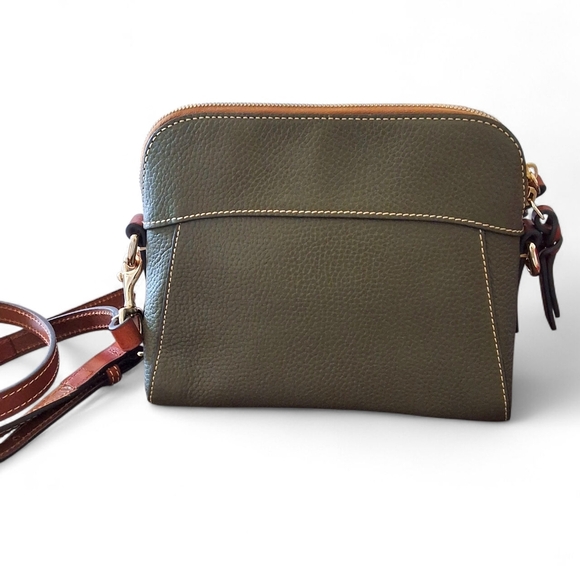 Dooney & Bourke Florentine Small Cameron Satchel Green w/ Leather Rose Charm - Picture 5 of 14